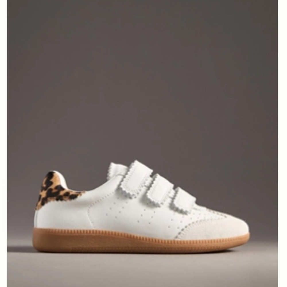 NWT 🐆 Women's SEENA White and Leopard Velcro Sneakers